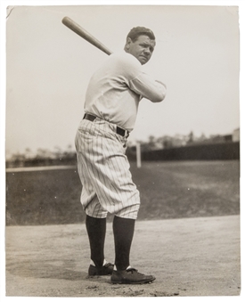 Circa 1927-29 Babe Ruth Type I Original Photo by Team Photographer Thorne Studio - Spring Training Batting Stance (PSA/DNA)